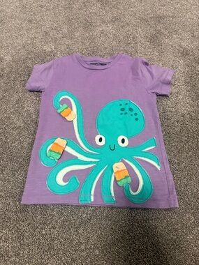 NEXT Purple Octopus Appliqué T-Shirt Sz 5-6